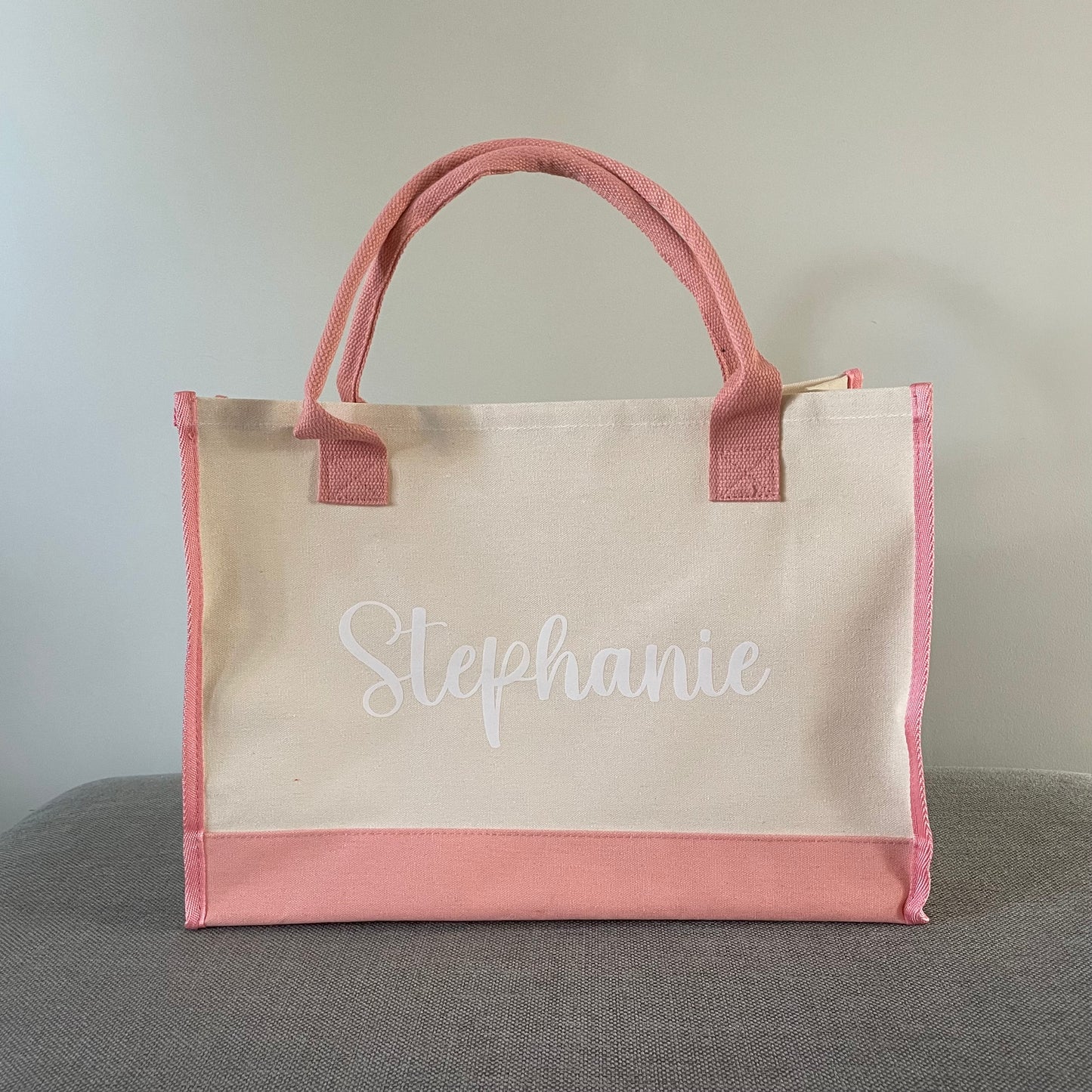 Personalised HEIDI Canvas Panel Tote Bag