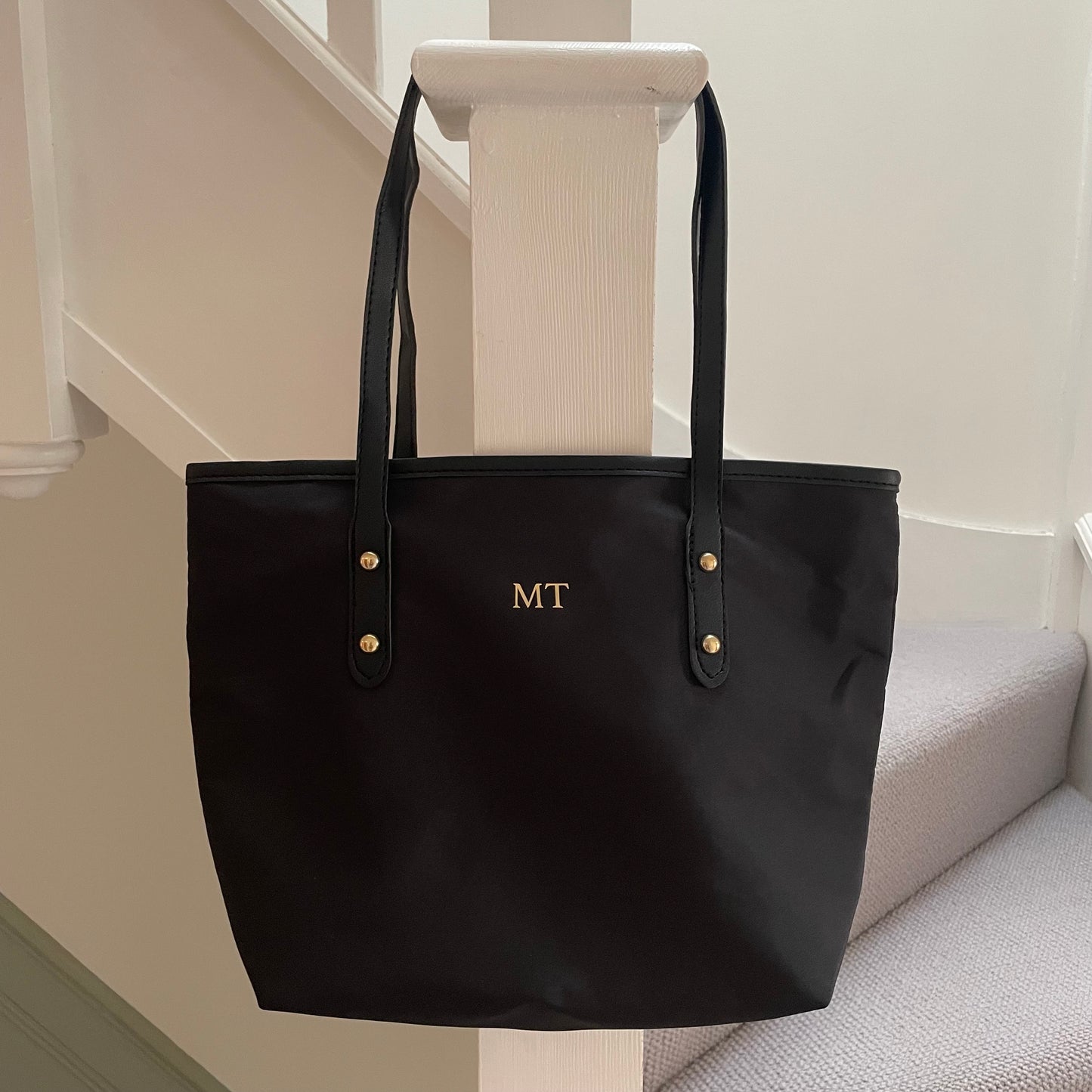 Personalised CHIARA Nylon Gold Button Tote Bags