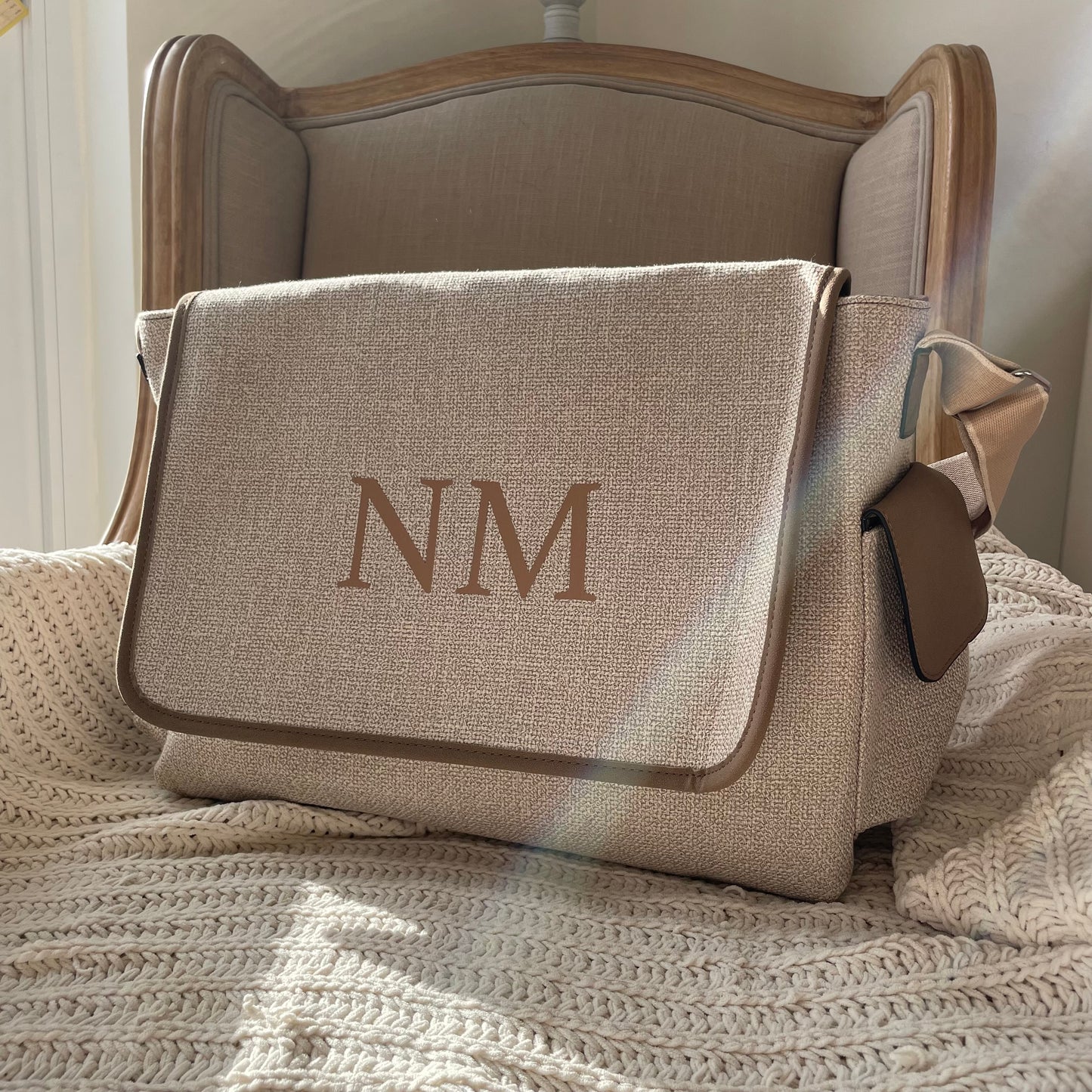 Personalised Canvas Stroller Buggy Nappy Organiser Baby Bag