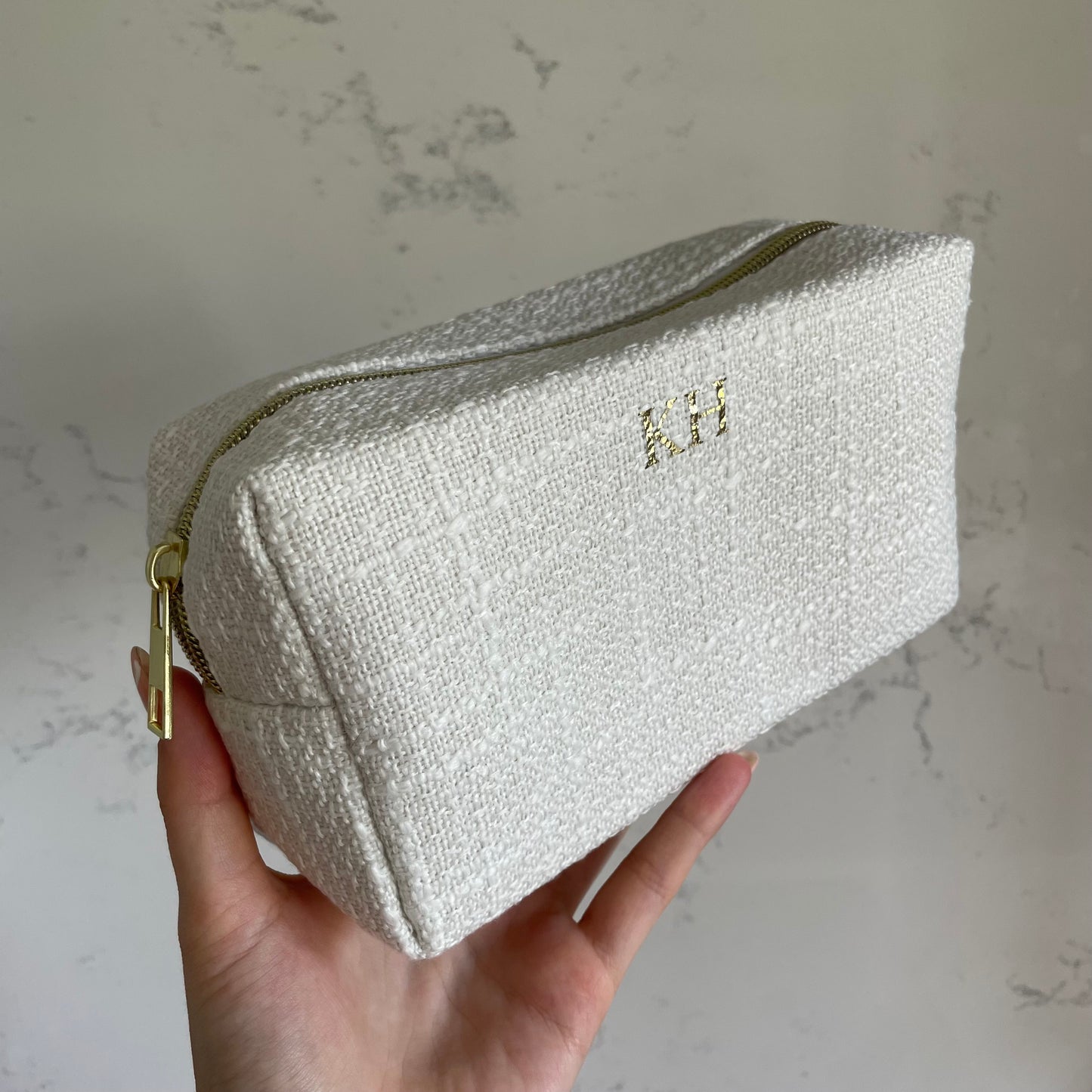 Personalised Boucle Makeup Cosmetic Bag Pencil Case