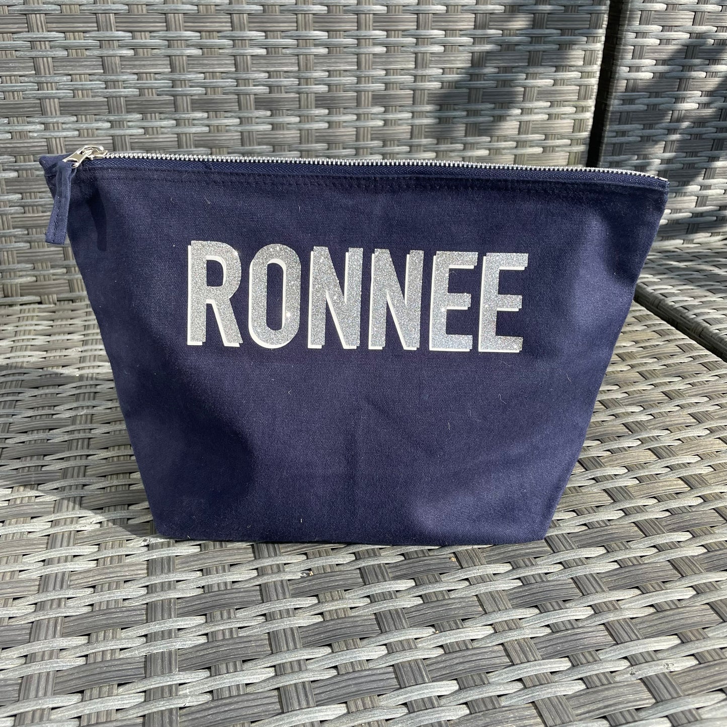 Personalised Block Capitals Canvas Pouch Toiletry Makeup Cosmetic Bag Pencil Case