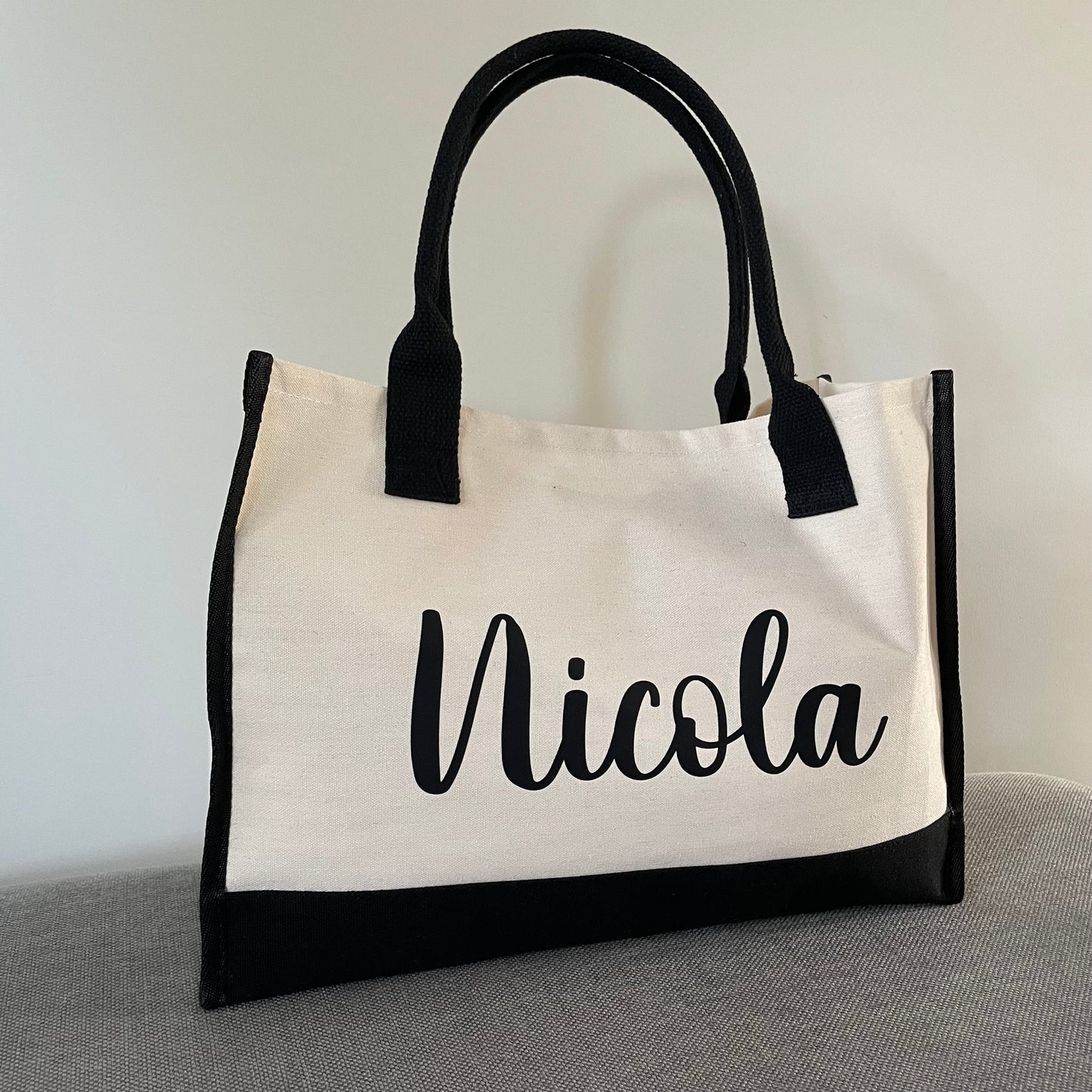 Personalised HEIDI Canvas Panel Tote Bag