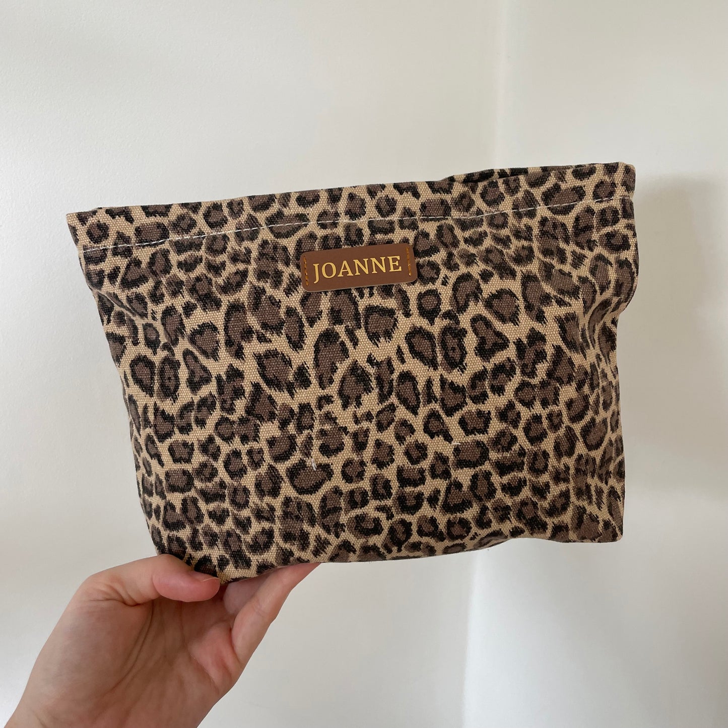 Personalised Leopard Print Makeup Clutch Bag