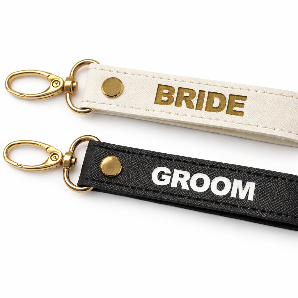 Bride & Groom Keychain Set