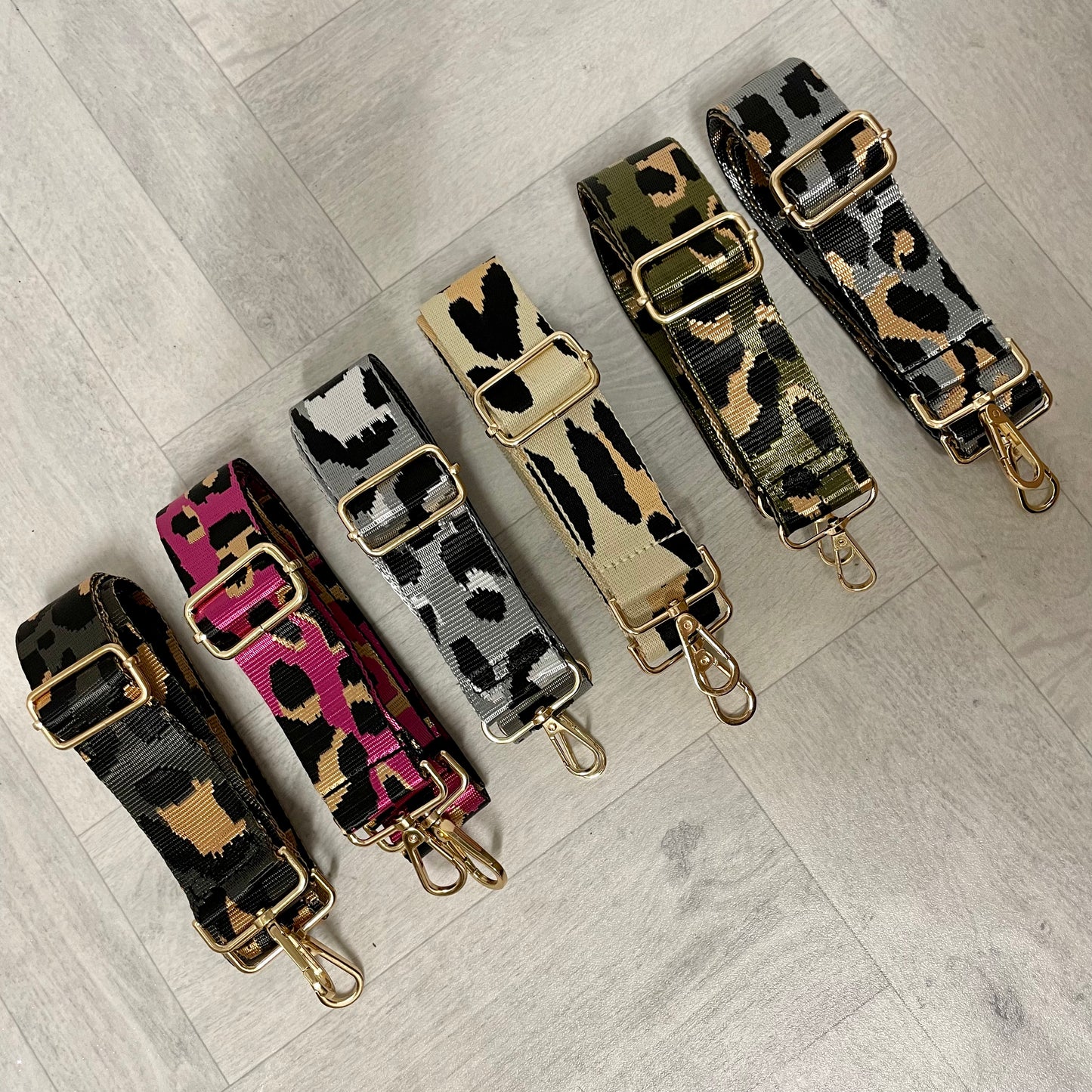 Leopard Print Gold Hardware Bag Straps