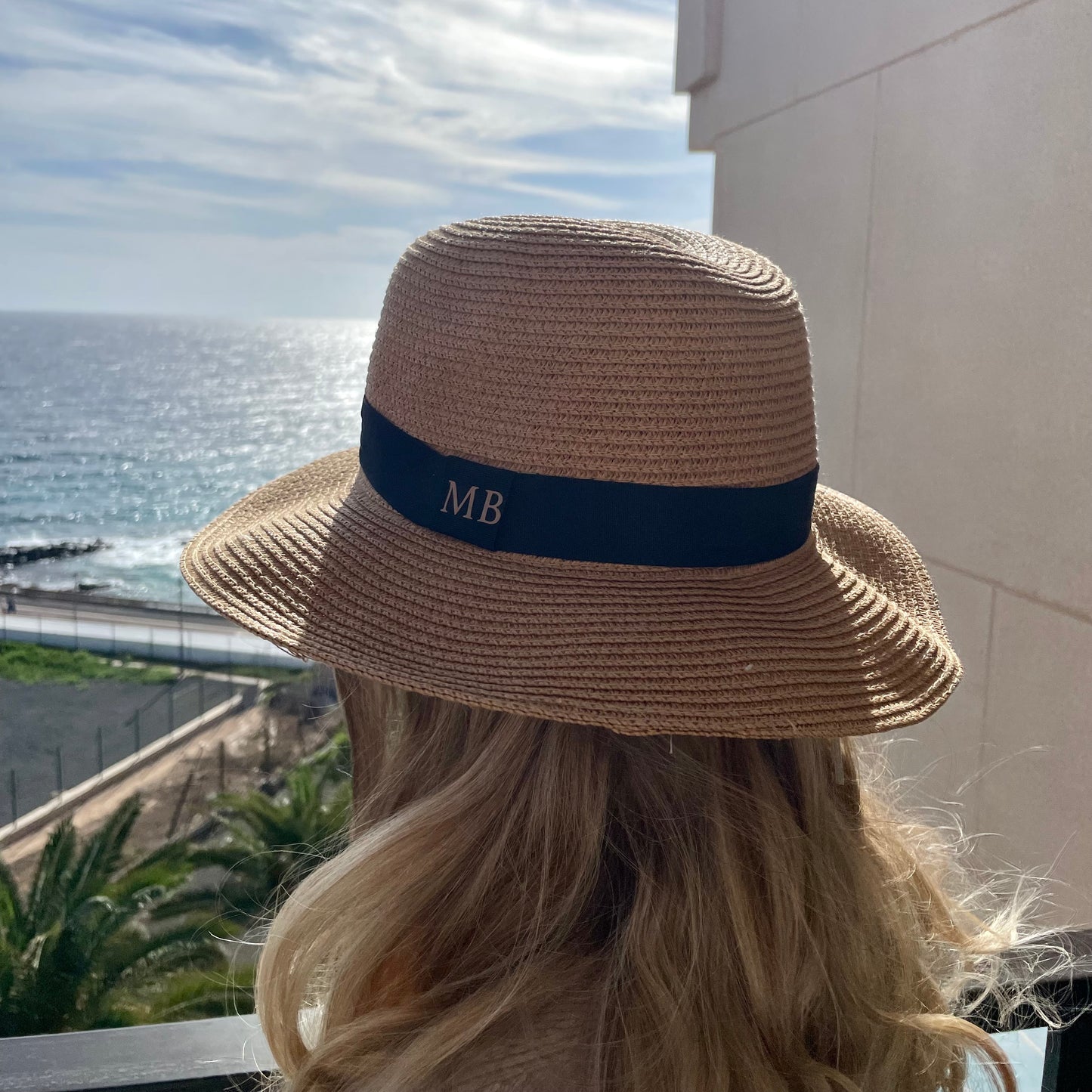 Personalised Initial Monogram Beach Summer Fedora Sun Hat Straw Hat
