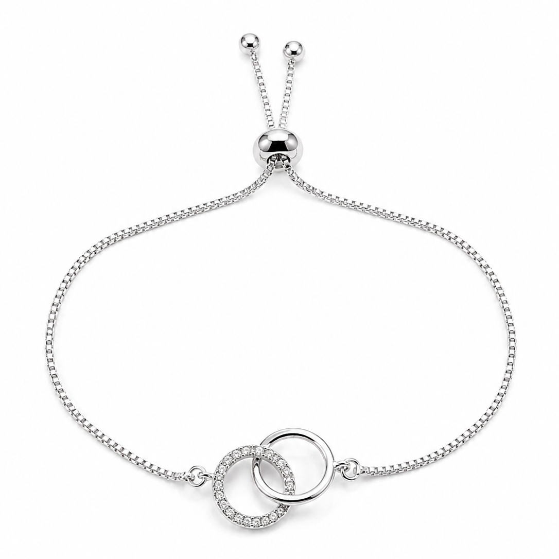 Silver circle tennis bracelet