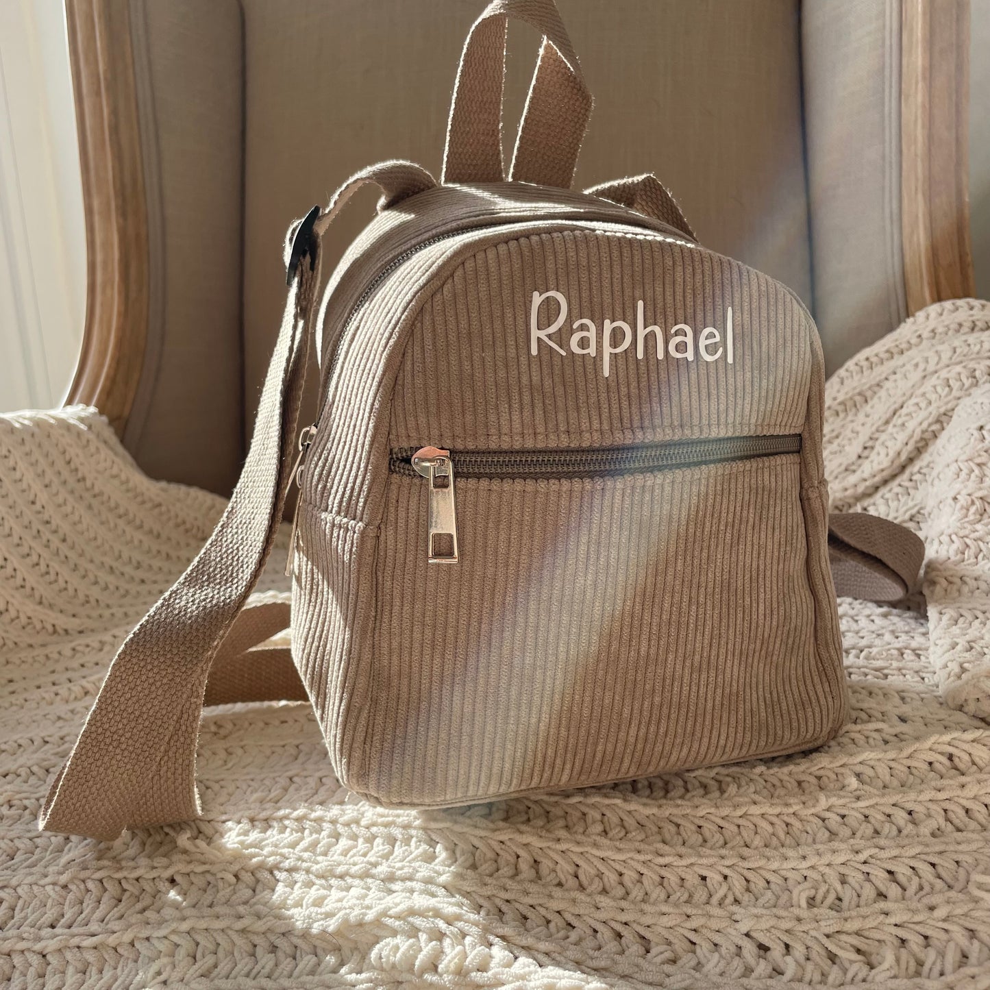 Personalised Children's Corduroy Small Backpack