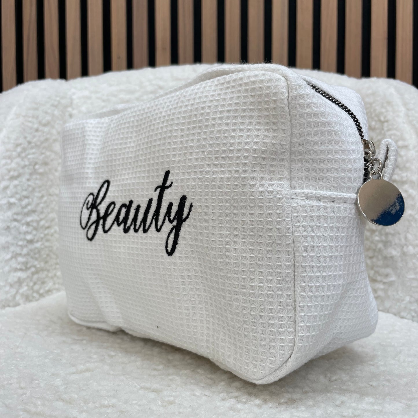 Personalised Waffle Embroidered Makeup Cosmetic Bag