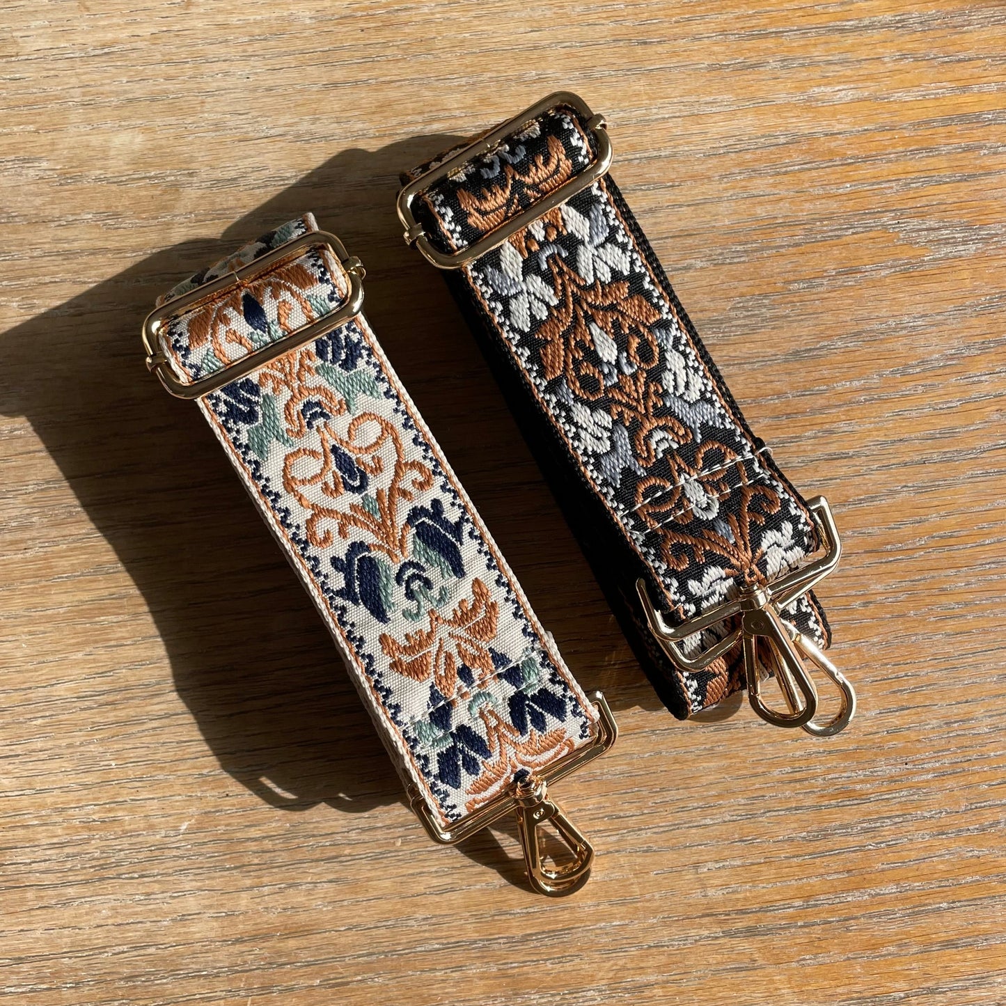 Grand Embroidered Gold Hardware Bag Straps