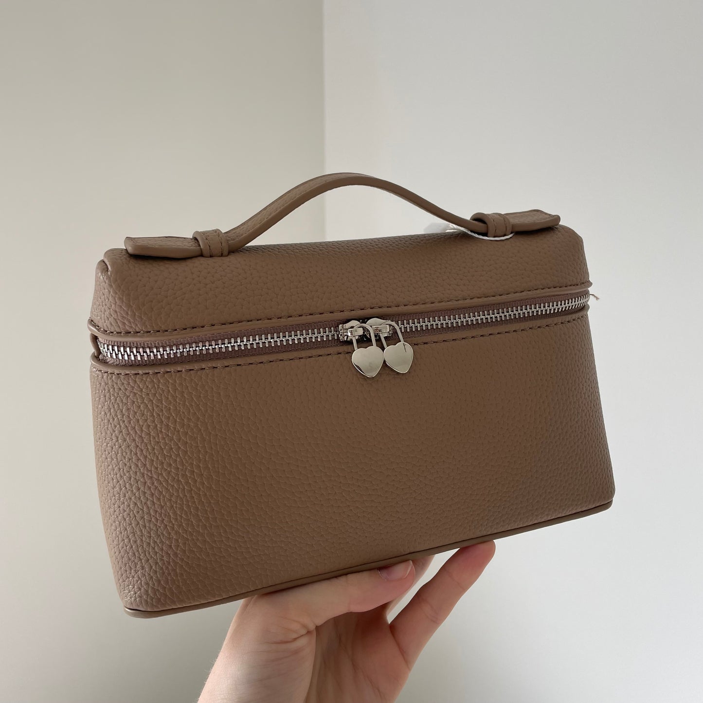 Personalised Taupe Embossed Saffiano Leather Cross Body Bag