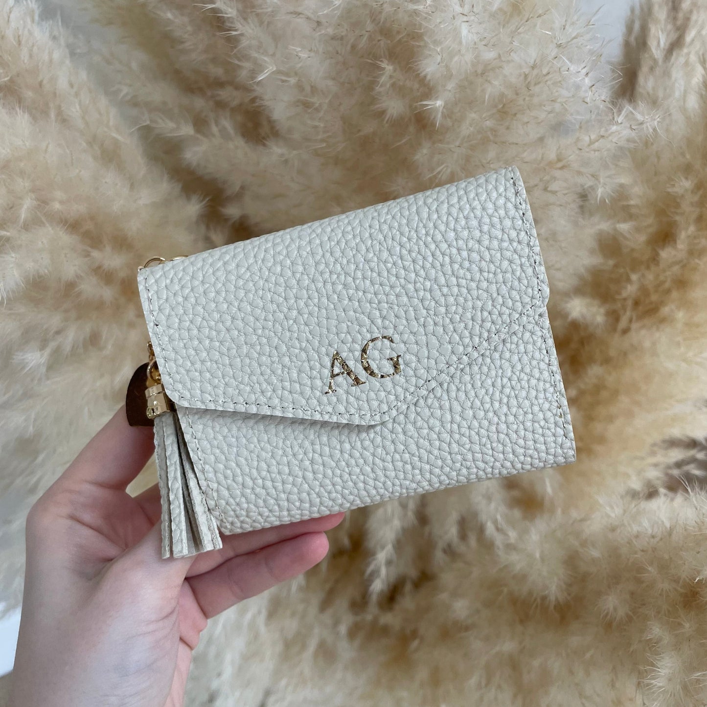 Personalised Small Textured Faux Leather Card Holder