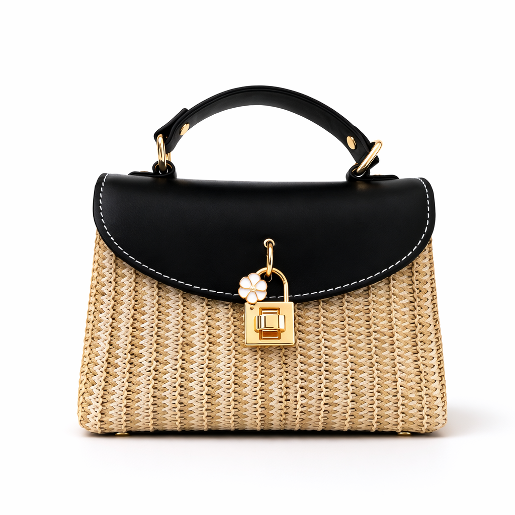 Black wicker lock bag