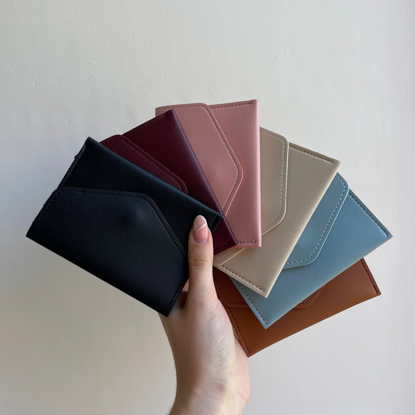 Personalised Soft Faux Leather Button Popper Card Holder Wallet Purse