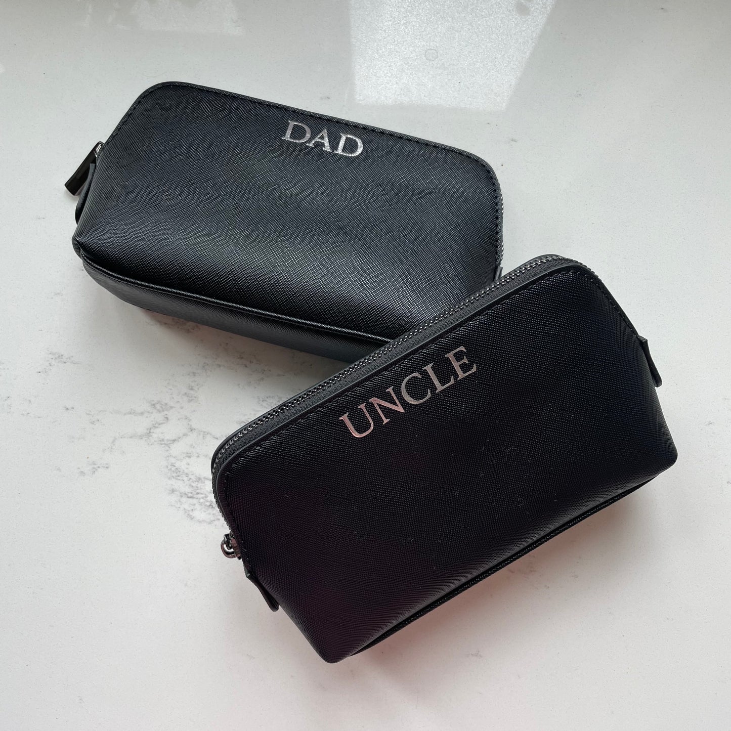 Personalised Mens Saffiano Leather Toiletry Bag