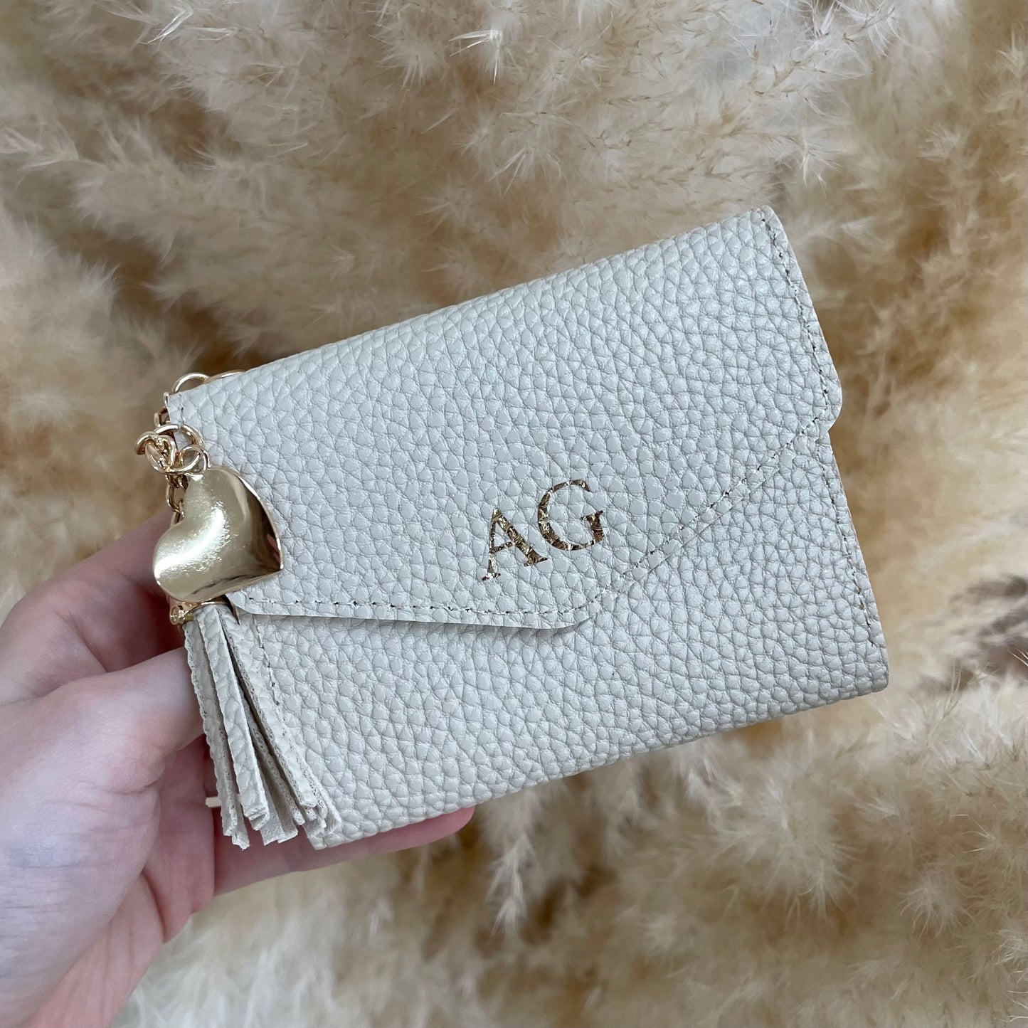 Personalised Small Textured Faux Leather Card Holder