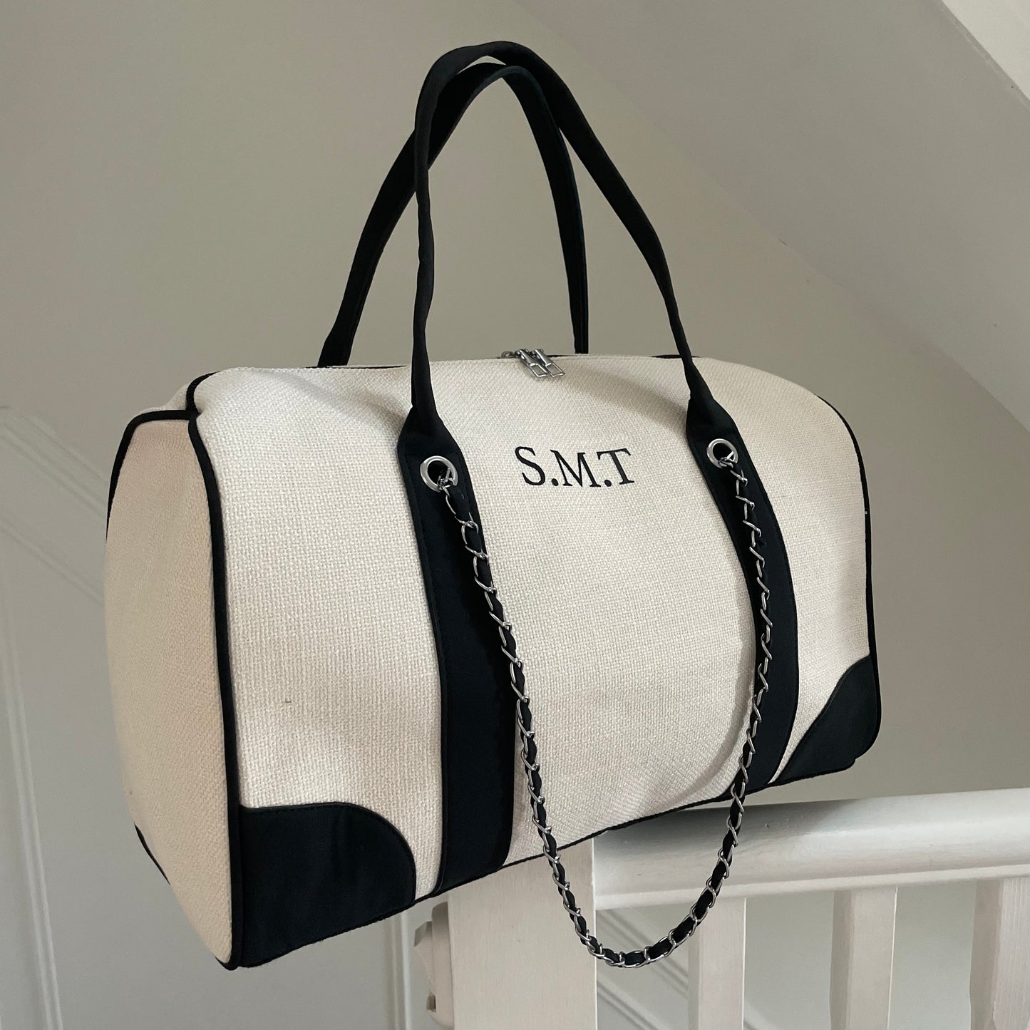 Personalised Large Chain Barrel Duffel Bag