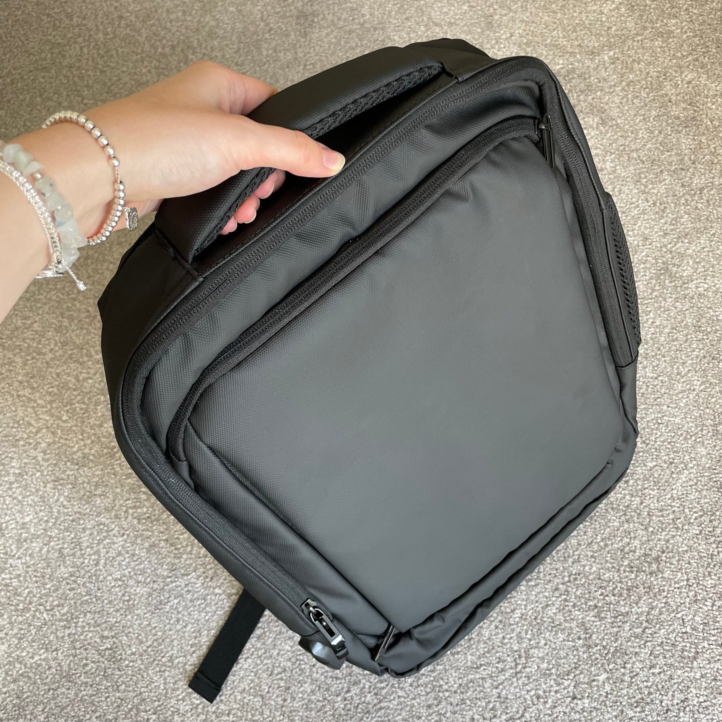 Personalised Black Unisex Backpack