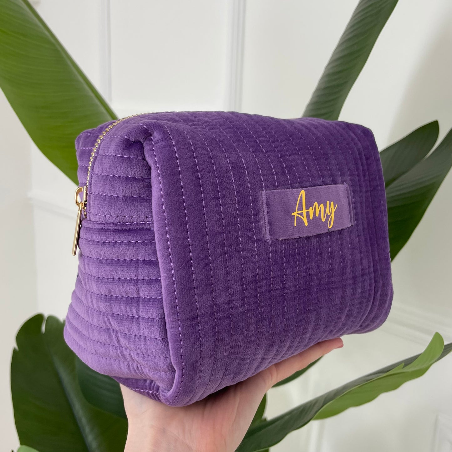 Personalised Soft Velvet Makeup Cosmetic Bag