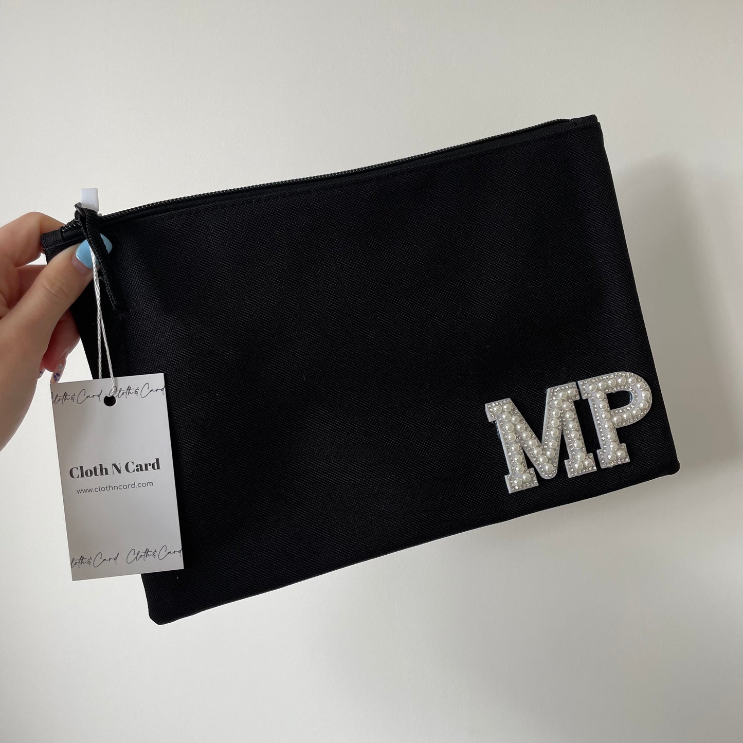 Personalised Zip Pouch Clutch Patch Toiletry Makeup Cosmetic Bag