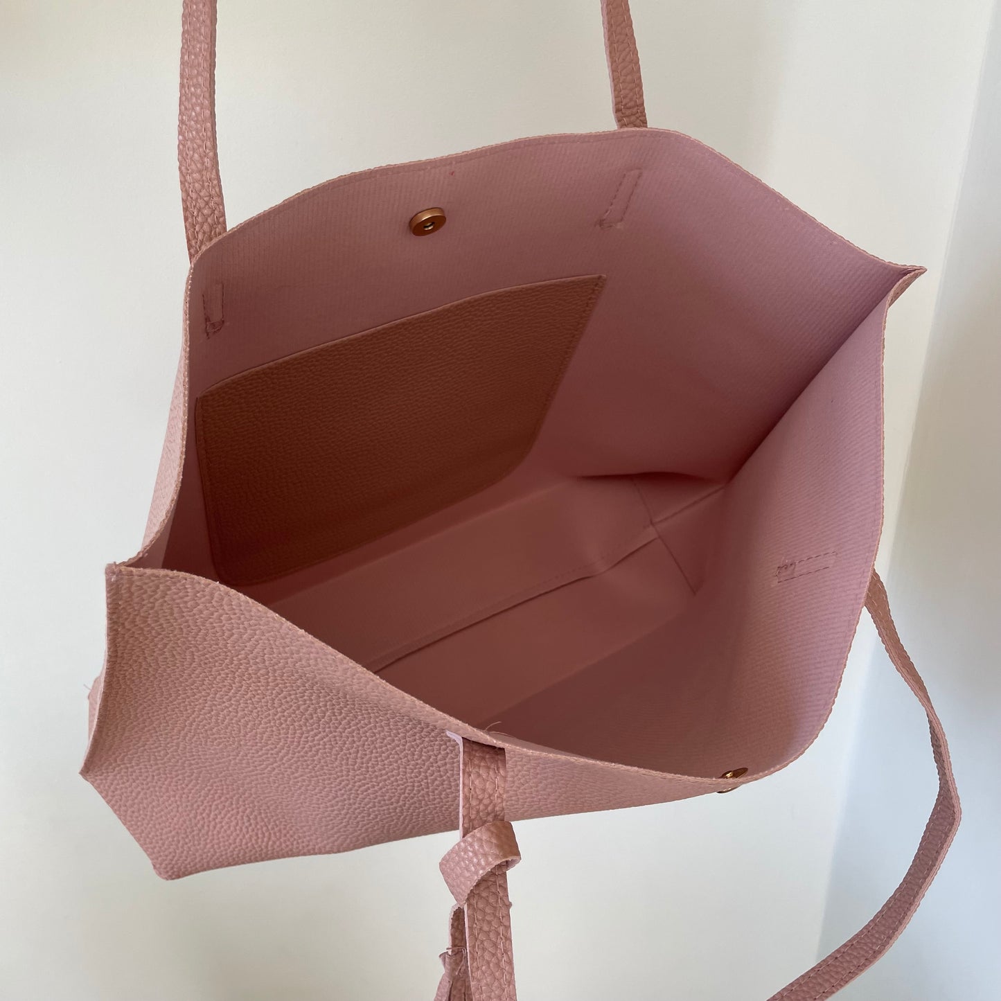 Personalised Embossed Pink Textured Faux Leather Tote Bag