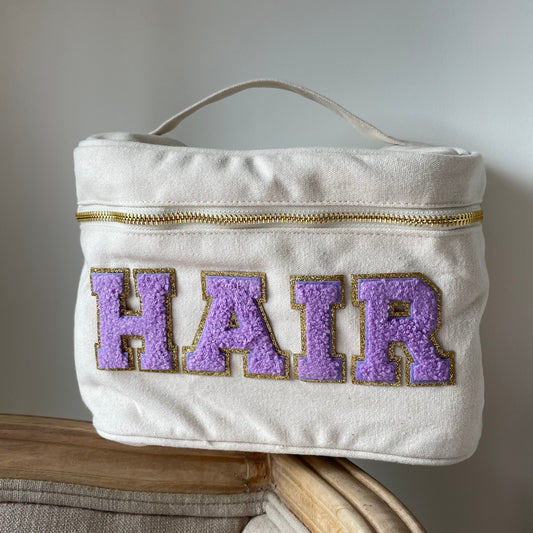 Personalised Patch Canvas Vanity Makeup Toiletry Carry Case Cosmetic Bag