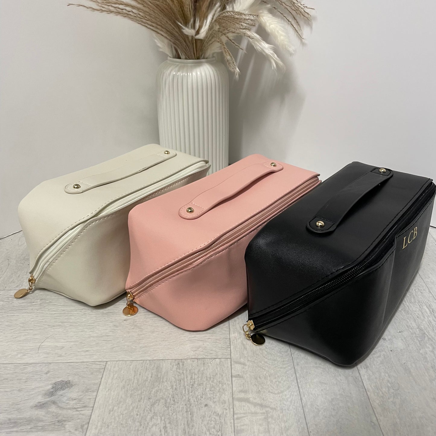 Personalised Zip Around Flat Lay Makeup Bag Toiletry Case