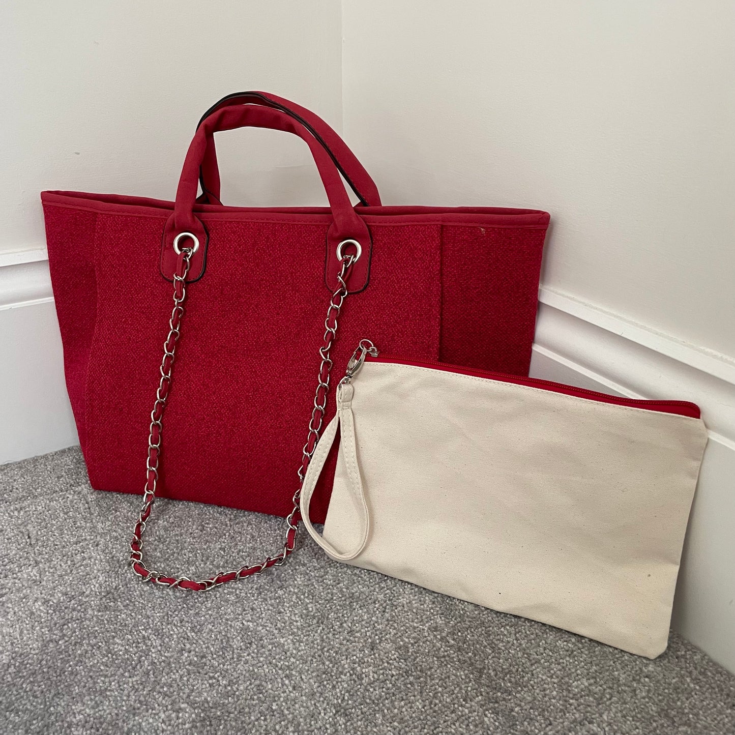 Personalised Colourful Large Chain Initial Tote Bags