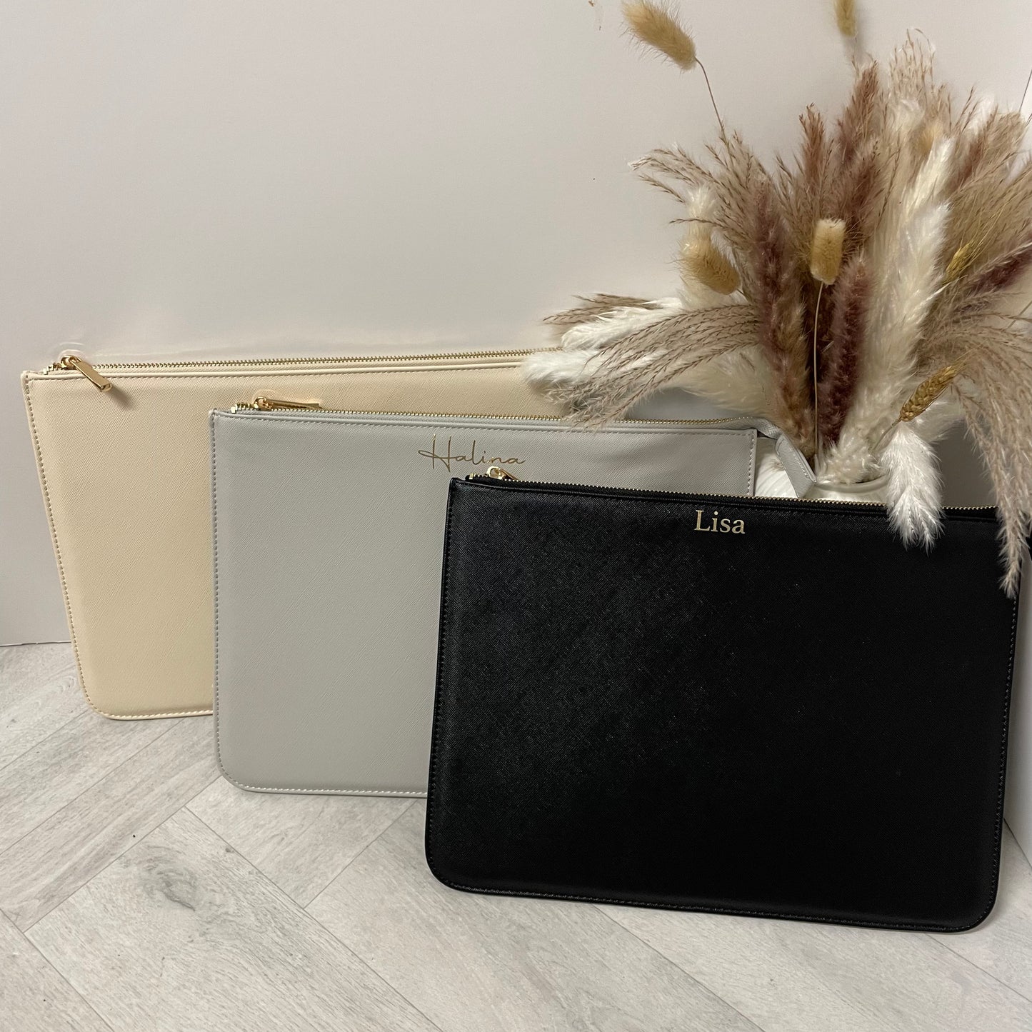 Personalised Saffiano Leather Document Briefcase Laptop Case Sleeve