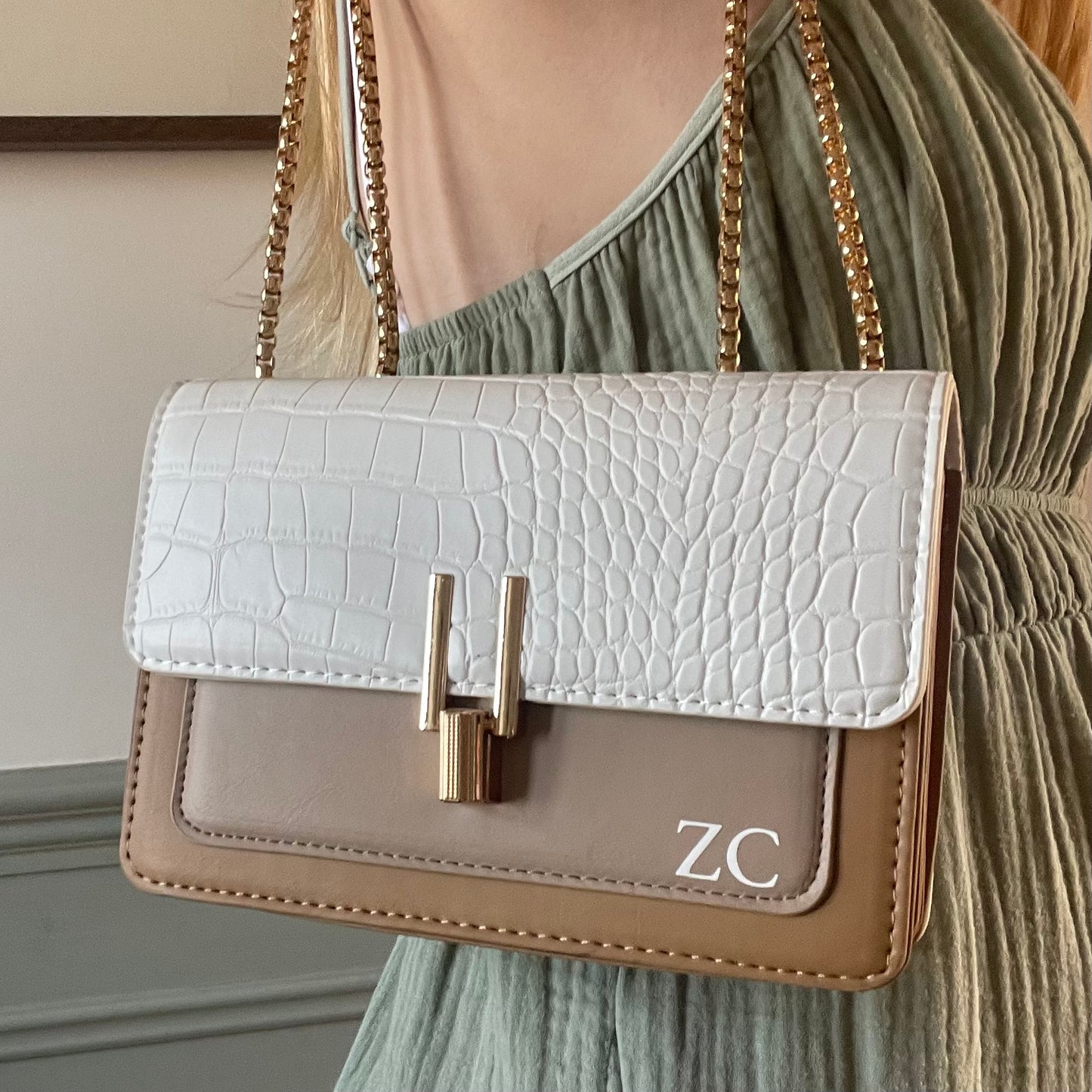 Personalised CHRISTINE Faux Leather Cross Body Shoulder Bag