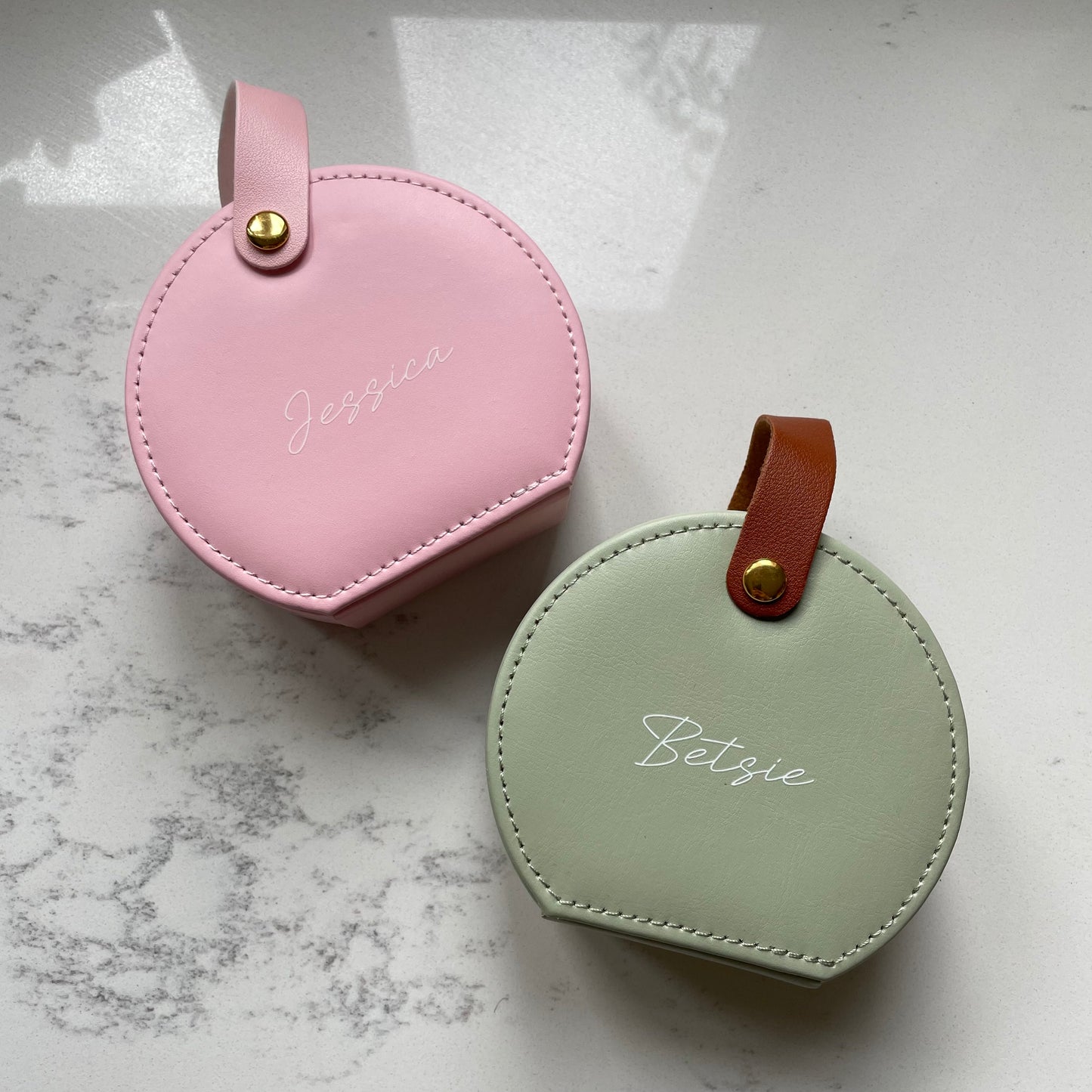 Personalised Circle Travel Jewellery Box
