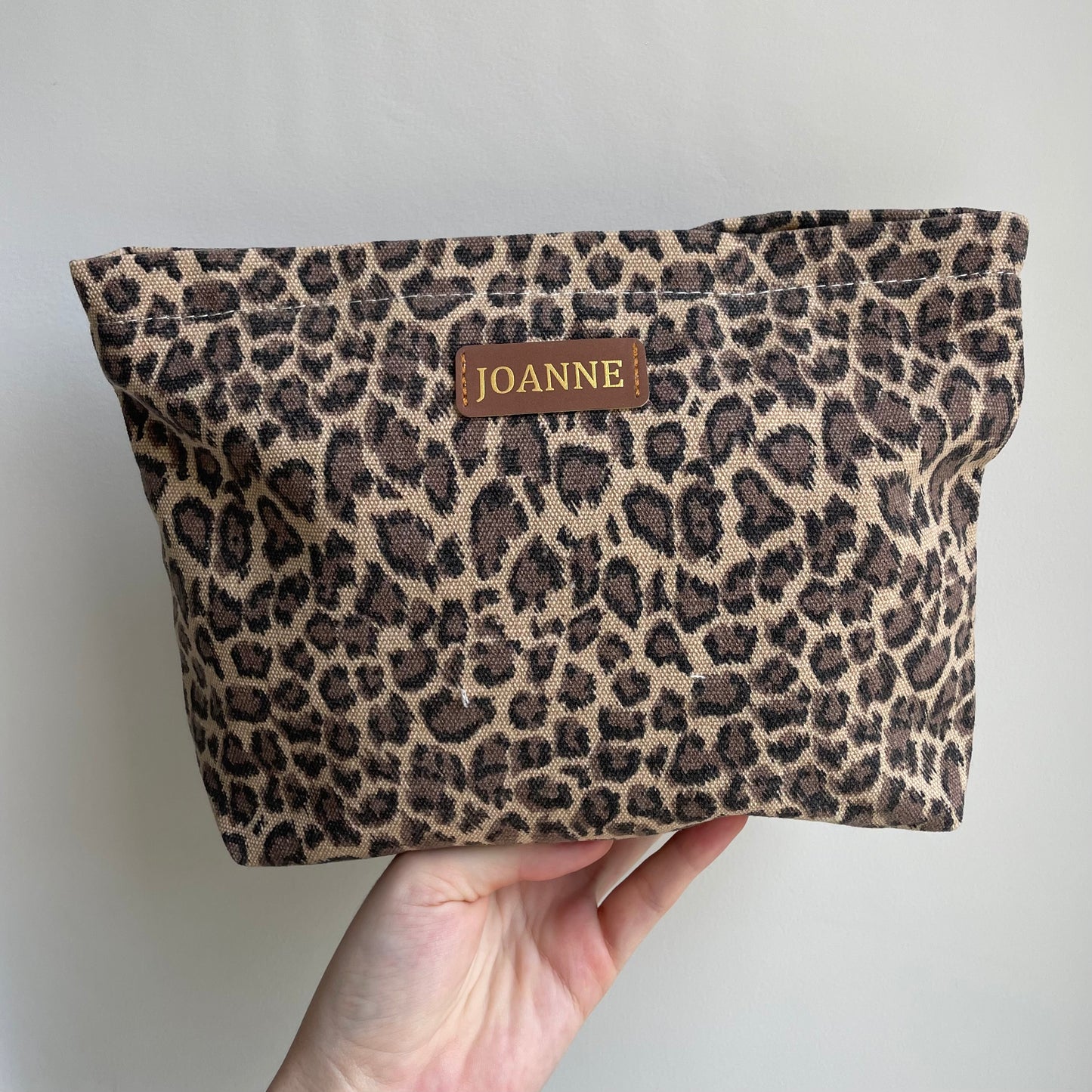 Personalised Leopard Print Makeup Clutch Bag