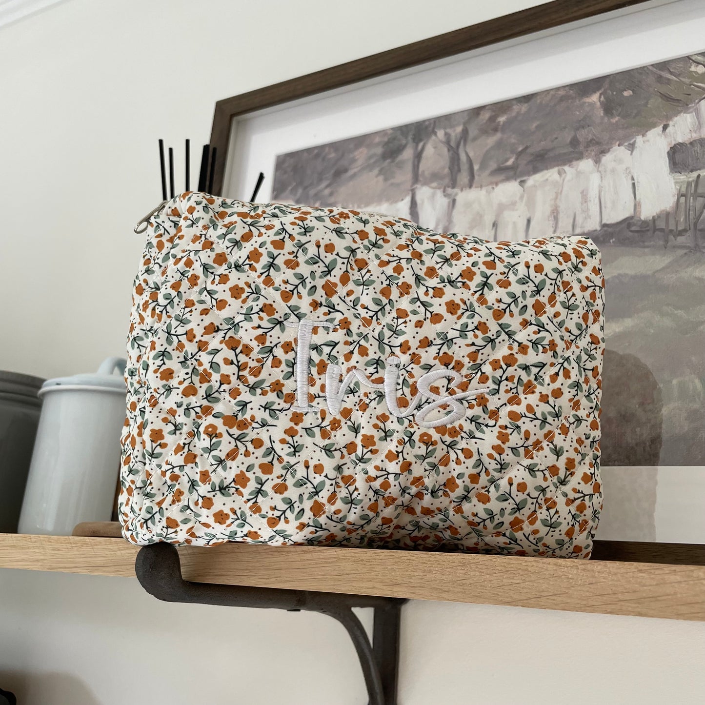 Personalised Embroidered Ditsy Cosmetic Bags