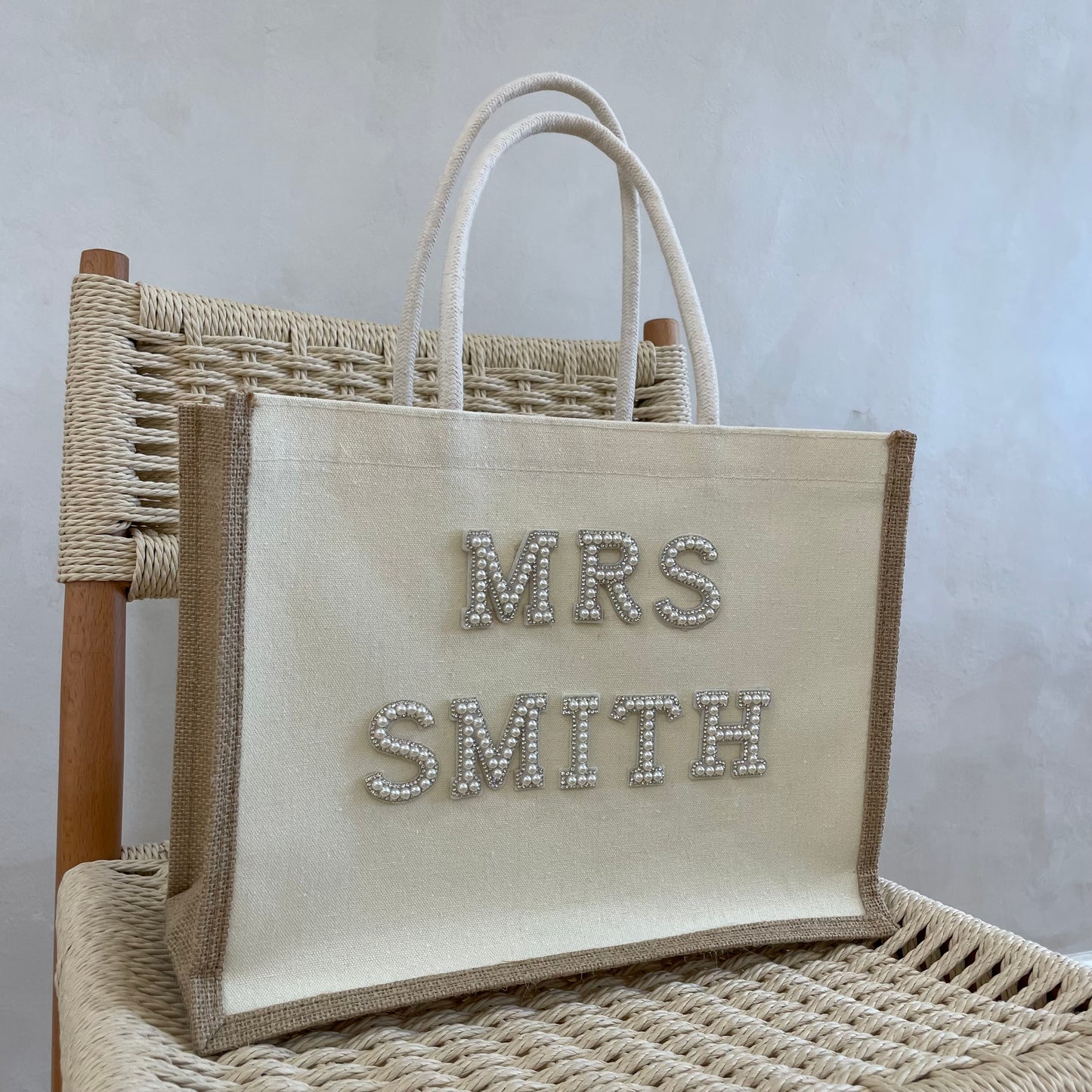 Personalised Pearl Patch Tote Bag