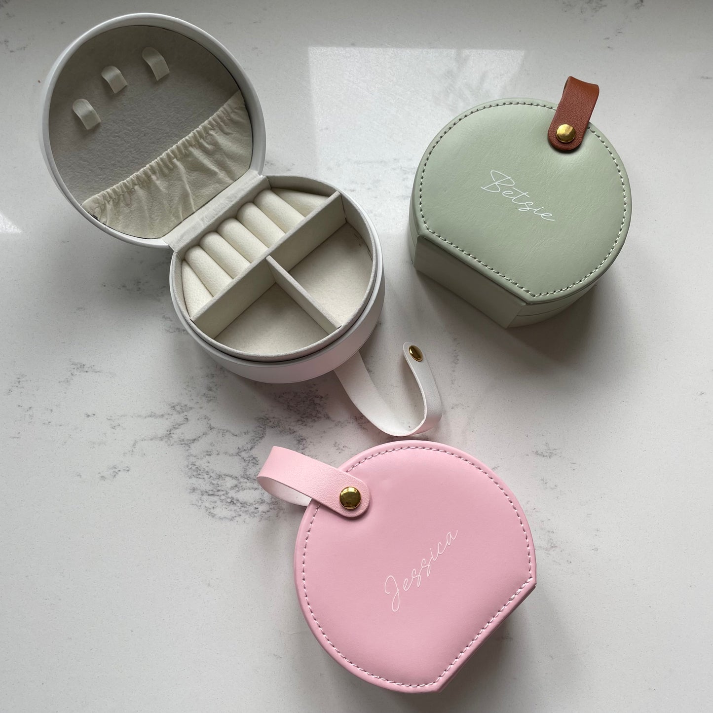 Personalised Circle Travel Jewellery Box