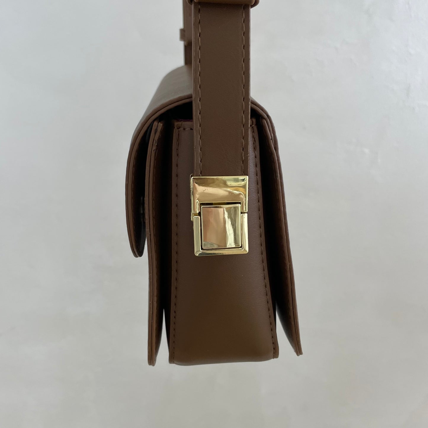 Personalised 2-in-1 Brown Smooth Faux Leather Cross Body Shoulder Bag