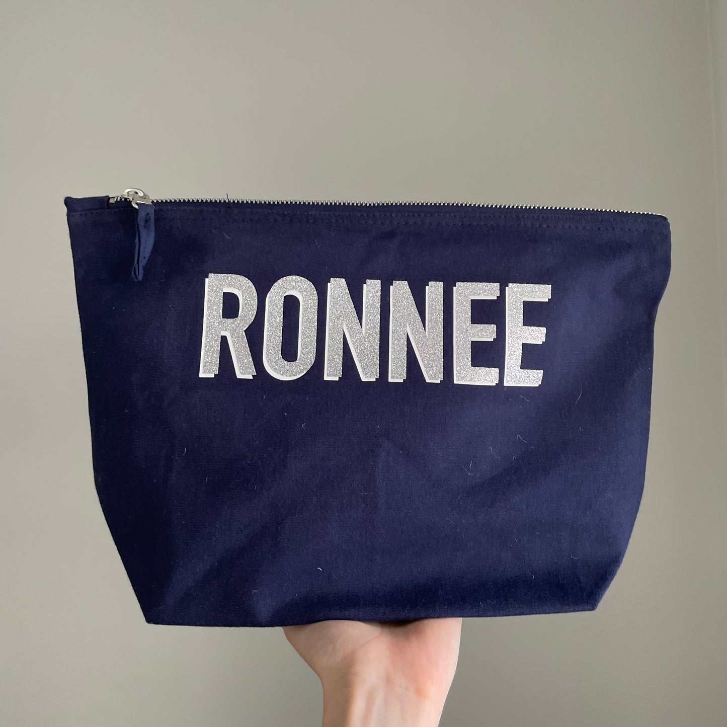 Personalised Block Capitals Canvas Pouch Toiletry Makeup Cosmetic Bag Pencil Case