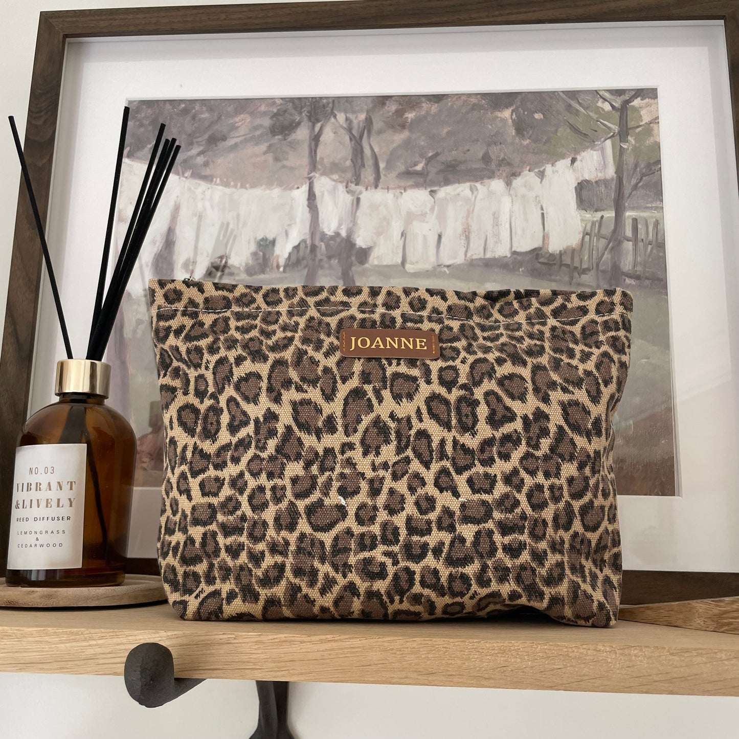Personalised Leopard Print Makeup Clutch Bag