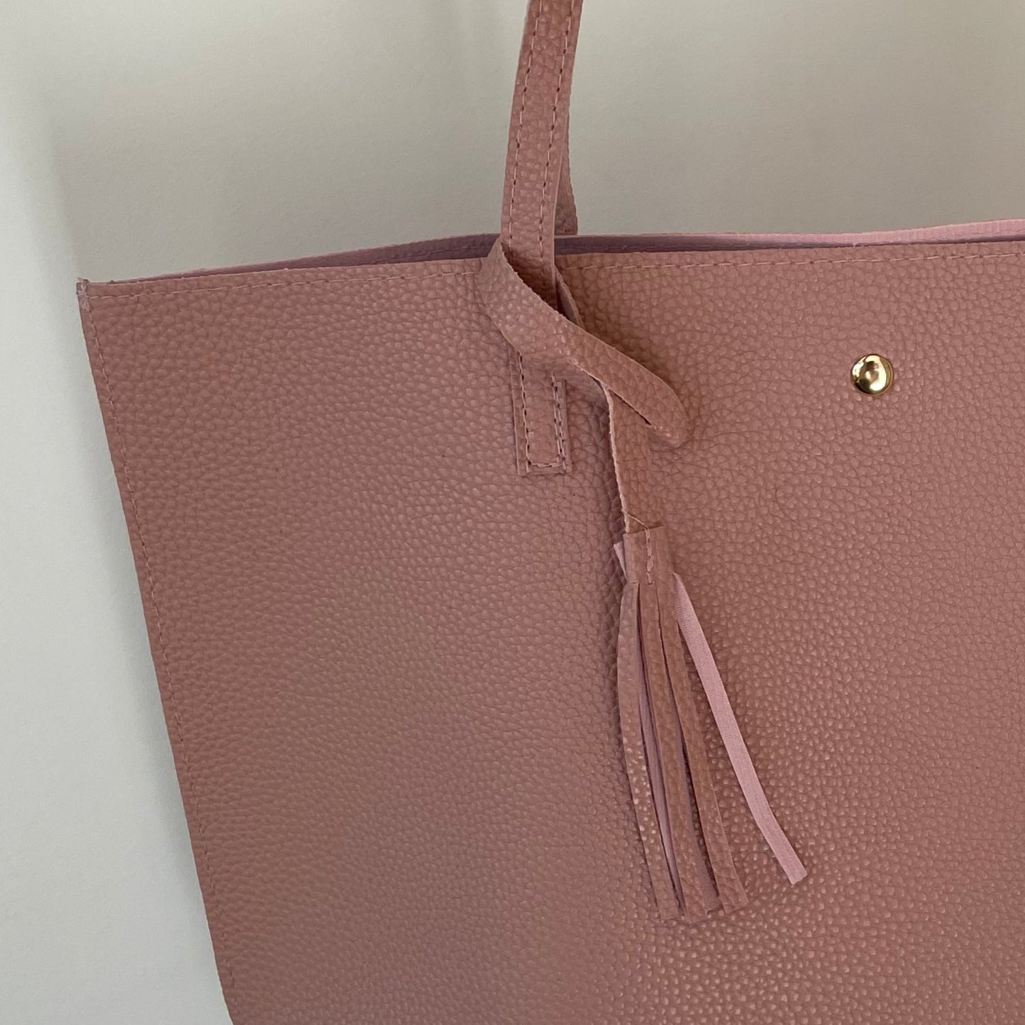 Personalised Embossed Pink Textured Faux Leather Tote Bag