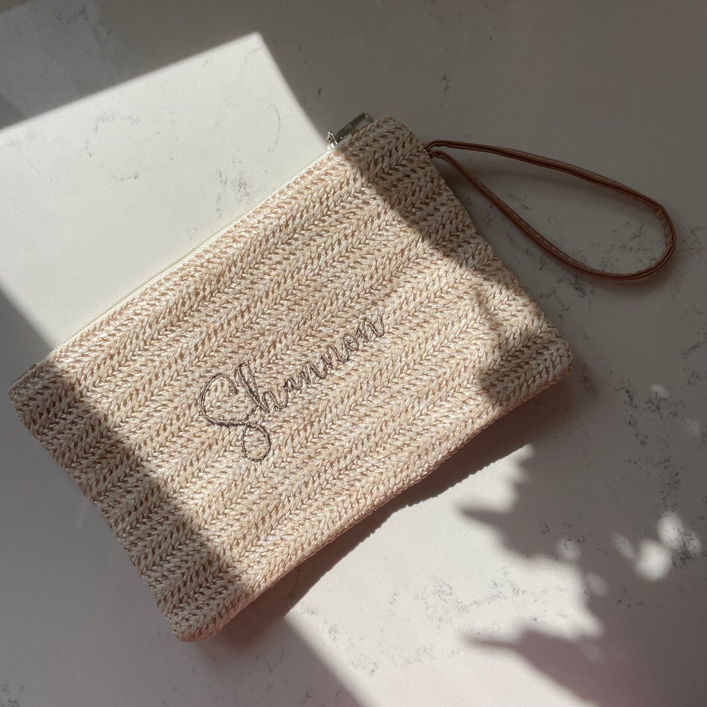 Personalised WILLOW Straw Rope Handle Tote & Clutch bag