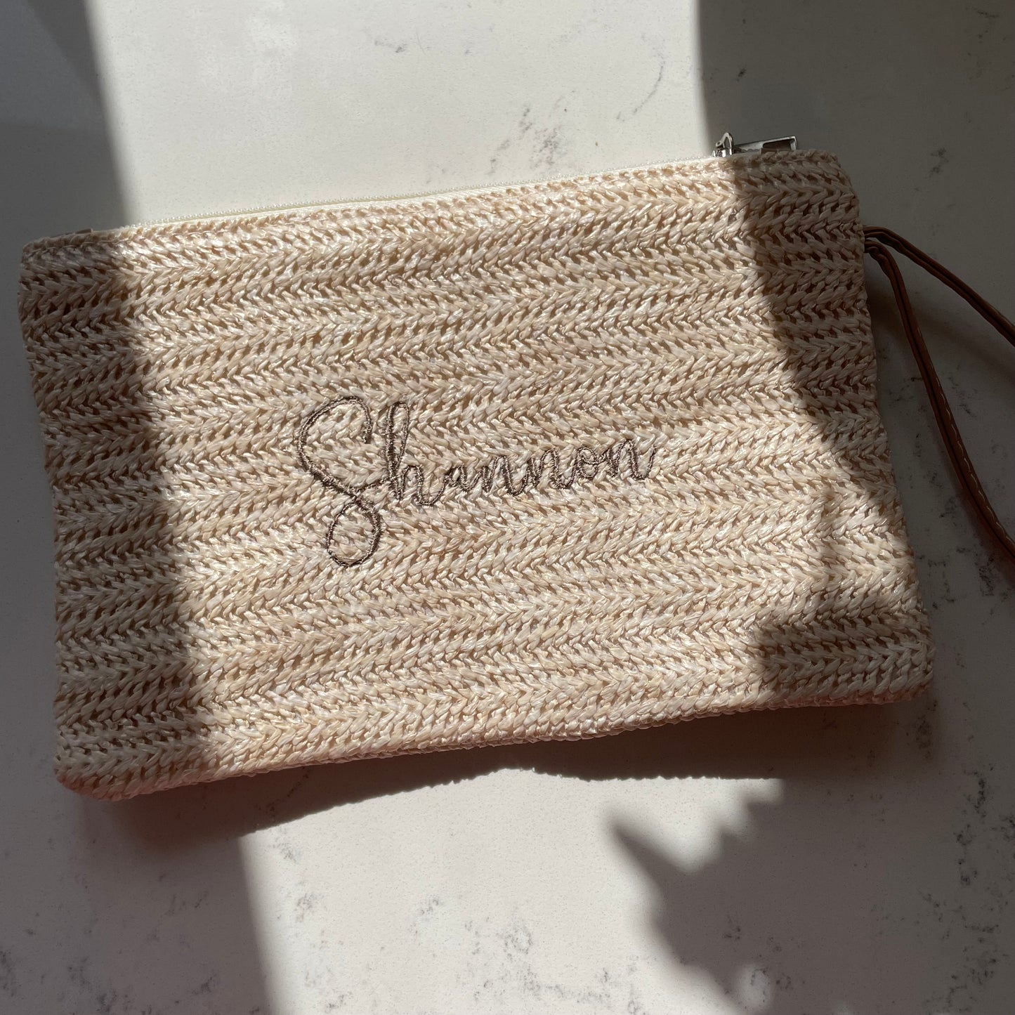Personalised WILLOW Straw Rope Handle Tote & Clutch bag
