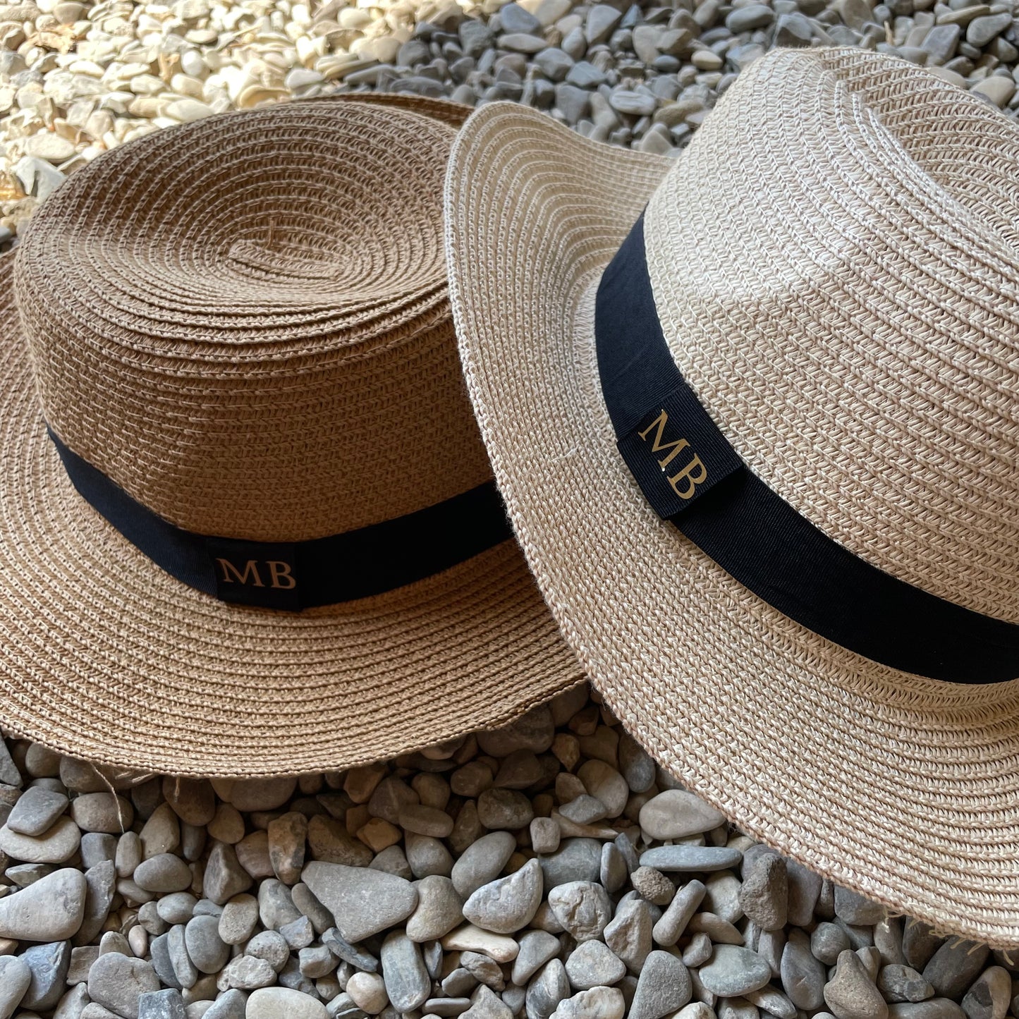 Personalised Initial Monogram Beach Summer Fedora Sun Hat Straw Hat