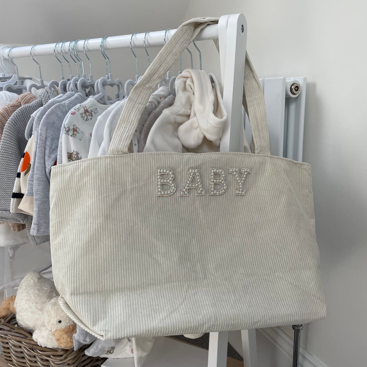 BABY Corduroy Ribbed Large Tote Shoulder Bag