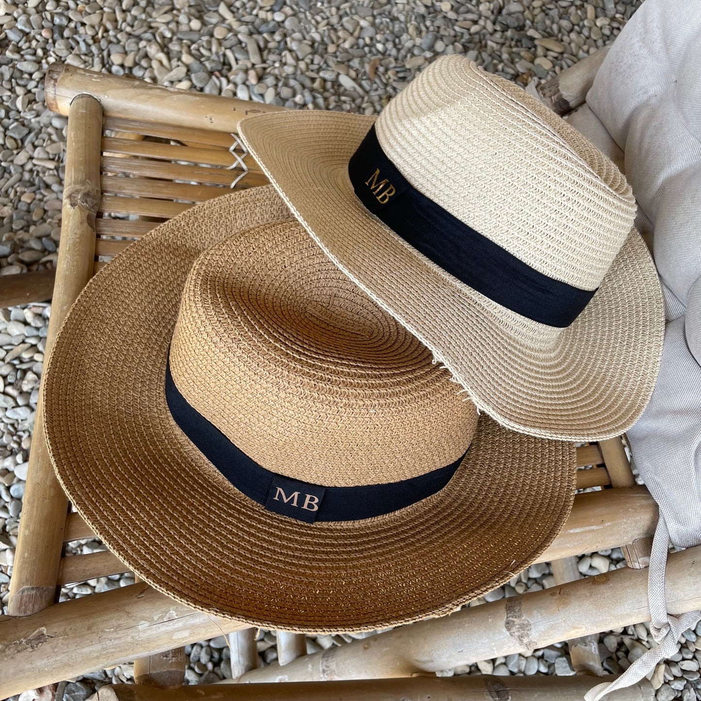 Personalised Initial Monogram Beach Summer Fedora Sun Hat Straw Hat