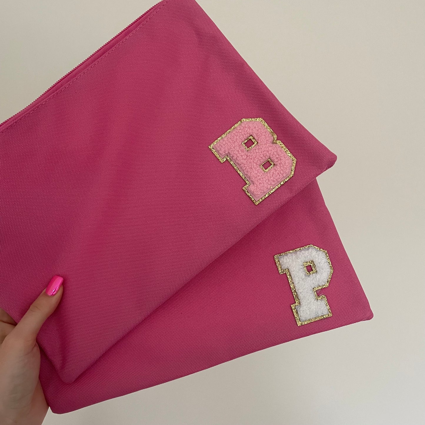Personalised Zip Pouch Clutch Patch Toiletry Makeup Cosmetic Bag