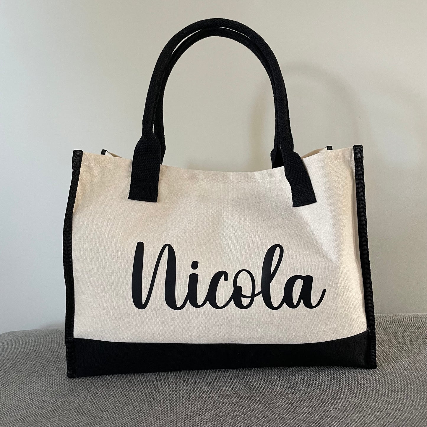 Personalised HEIDI Canvas Panel Tote Bag