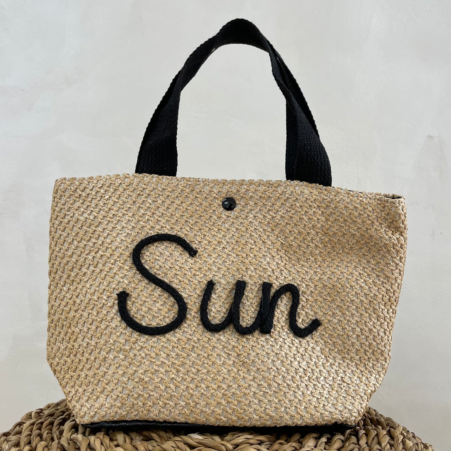 Personalised Mini Straw Hand Bag