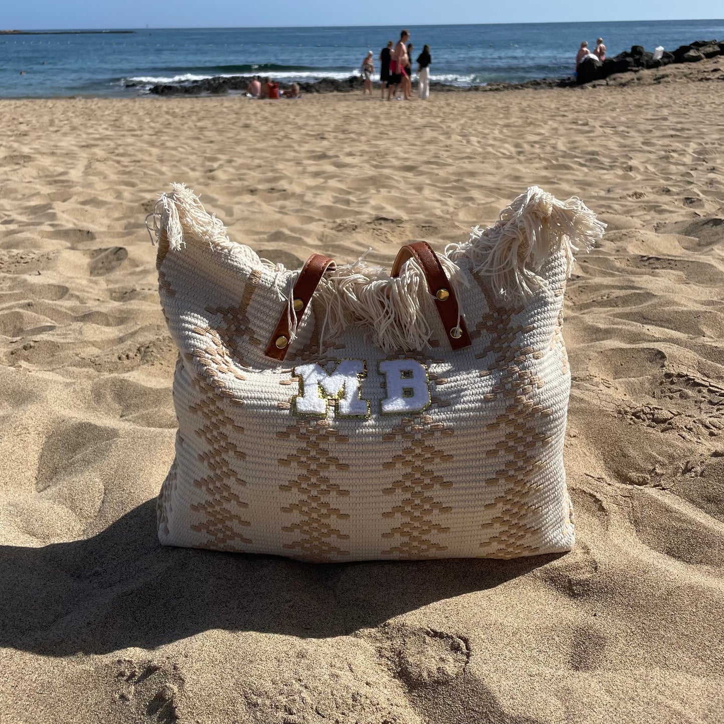Personalised ISLA Straw Fringe Tassel Shoulder Tote Beach Bag