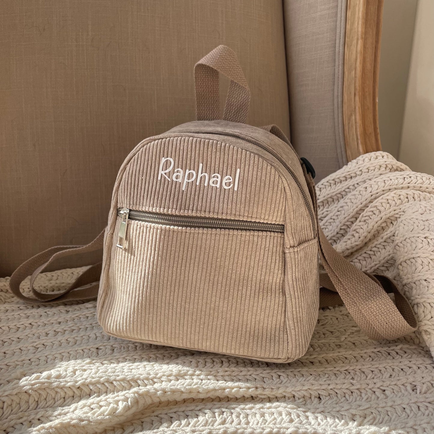 Personalised Children's Corduroy Small Backpack