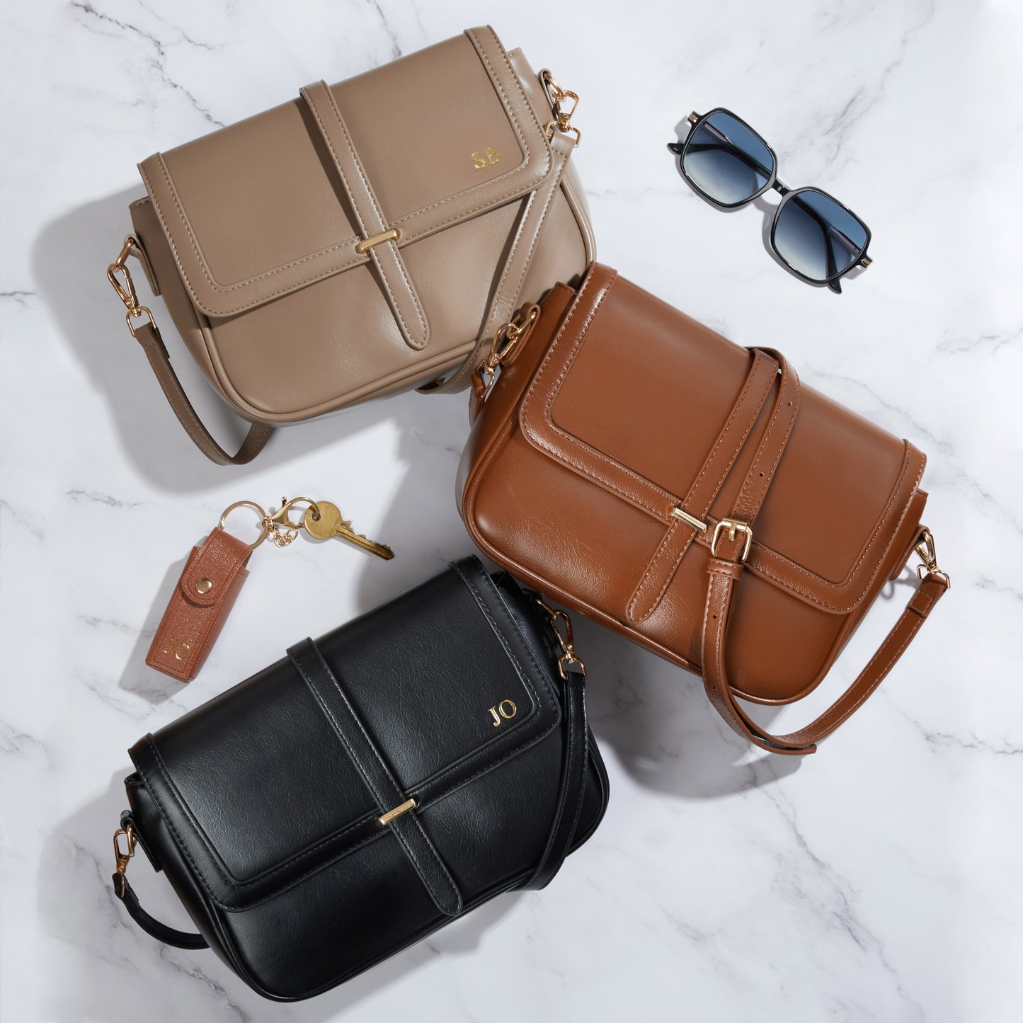 Personalised Embossed Soft Faux Leather Satchel Cross Body Bag